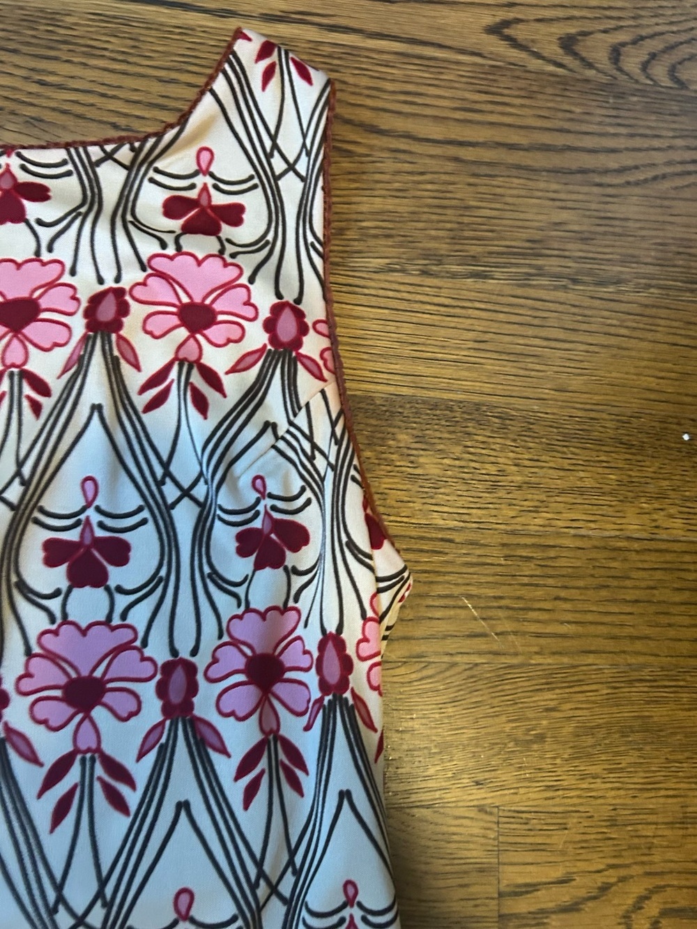 Sleeveless Pink Floral Midi Dress with Cream Base reversible - Picture 5 of 14